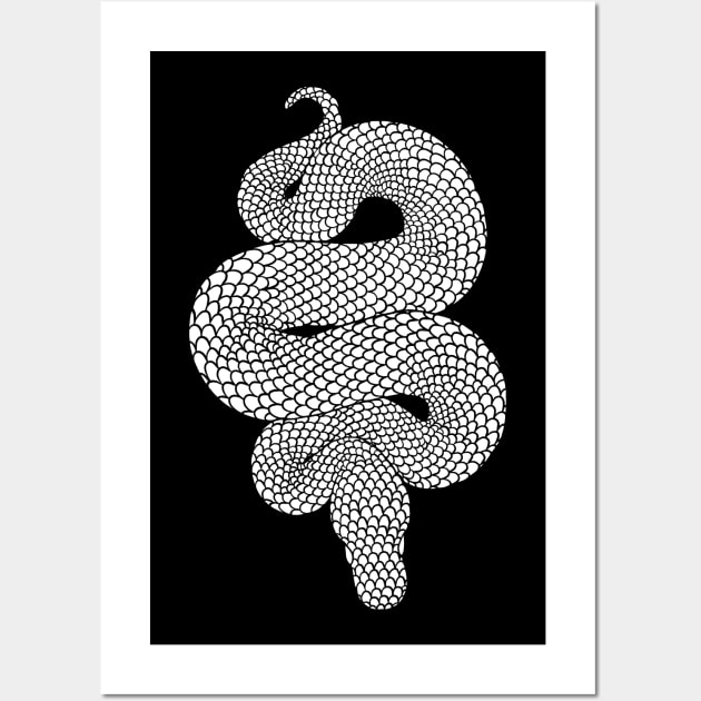 White Snake Scales Wall Art by polliadesign